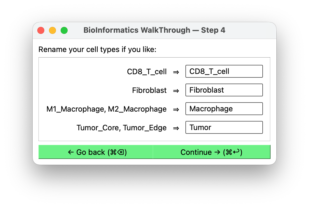 Rename cell types